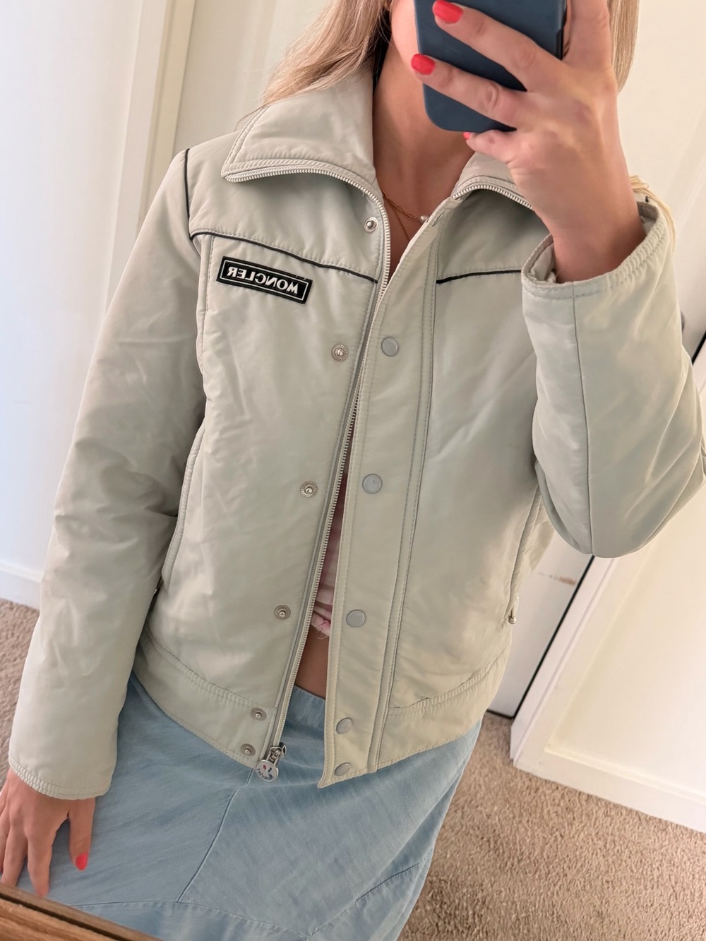 Moncler Vintage Light Grey Puffer Jacket